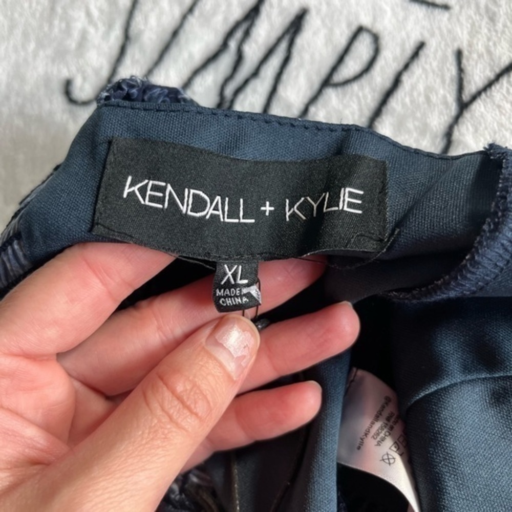 Kendall + Kylie Crop Top/Bralette Blue Denim Women’s Size Extra Large - Picture 7 of 13